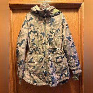 Burton Camo Ski Snow Jacket in Green and Tan